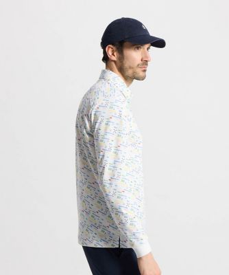 Sunscreen NIR ロゴグラフィックプリント長袖ポロシャツ