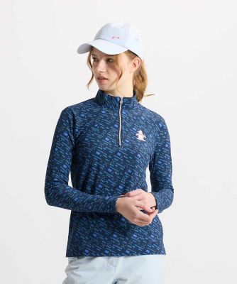 新品未使用【munsingwear】 ハーフジッパー付き長袖シャツ　サイズL マンシングウェア MUNSINGWEAR Sunscreen NIR