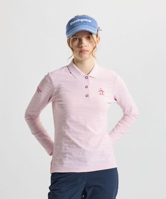 ＜Munsingwear＞マンシングウェア　ＭＵＮＳＩＮＧＷＥＡＲ　リンクスジャカード長袖ポロシャツ（ＭＧ６ＳＬＳ３６Ｌ）