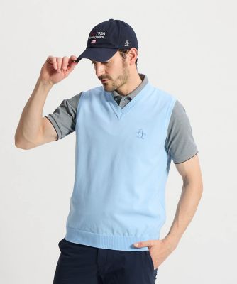 マンシングウェア MUNSINGWEAR 背面地柄ボーダーVネック