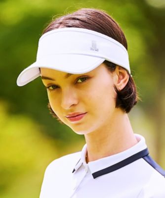 ＜LANVIN SPORT＞リボン付き綿ツイルサンバイザー【ＵＶ】（ＶＧ４ＦＣＰ５０Ｌ）