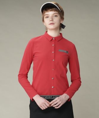 新品42 ランバンスポール　起毛　レッド　長袖シャツ SUNSCREENトロンプルイユデザイン長袖シャツ