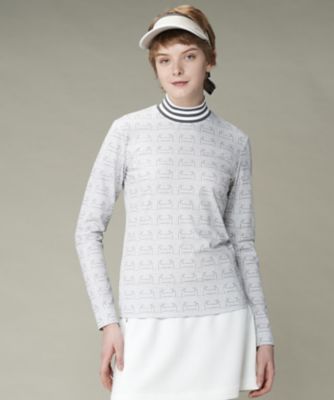 24SS ランバンスポール　モノグラムプリント長袖シャツ モノグラム柄プリント長袖シャツ【保温／UV／ストレッチ