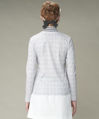 モノグラム柄プリント長袖シャツ【保温／UV／ストレッチ