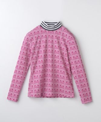 モノグラム柄プリント長袖シャツ【保温／UV／ストレッチ