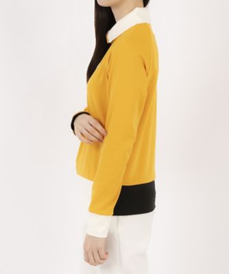 【イエロー1】シグネチャーモノグラム柄 長袖 カラーシャツ (WOMENS) レディース 柄ポロシャツ Shagadelic Yellow/シャガデリックイエロー
