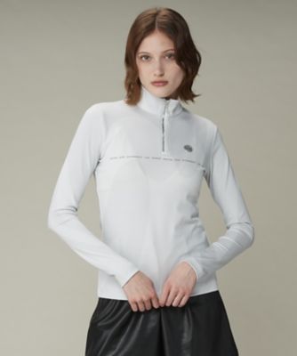 ジップアッププリント長袖シャツ【蓄熱保温／吸汗速乾／UV