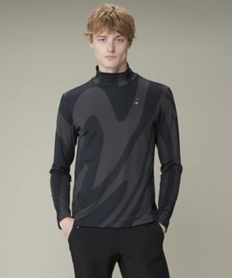 ＜LANVIN SPORT＞総柄プリントハイネックシャツ【蓄熱保温／吸汗速乾／ＵＶ】（ＶＧ４ＦＬＳ５２Ｍ）