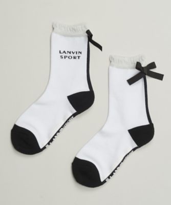 ＜LANVIN SPORT＞リボン付きミドル丈ソックス【部分抗菌防臭】　【返品不可商品】（ＶＧ４ＦＳＯ２１Ｌ）