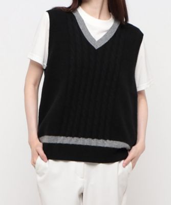 LANVAN COLLECTION カシミヤ100% アーガイルベスト　美品 LANVAN COLLECTION カシミヤ100% アーガイルベスト 美品 レディース