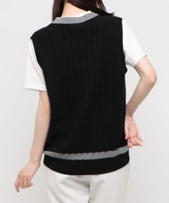 Vネックカシミヤニットベスト（VG4FVE00L） | LANVIN SPORT