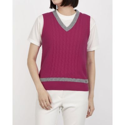 Vネックカシミヤニットベスト（VG4FVE00L） | LANVIN SPORT