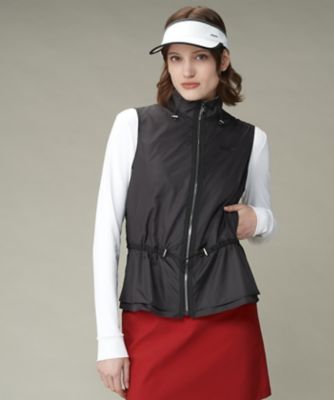 ランバンスポール　アウター　ベスト　レッド　ダウン フルオープンアウターベスト【はっ水】（VG4FVE21L