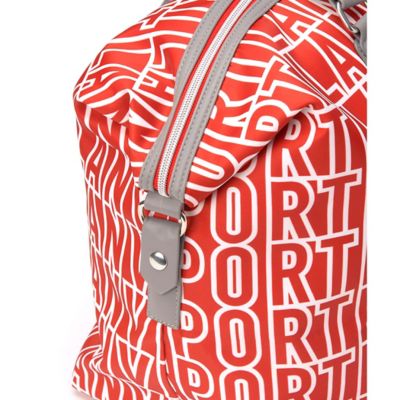 haruランバンスポール　赤 ナイロン　ボストンバッグ　ゴルフ ランバン スポール LANVIN SPORT ロゴデザインボストン