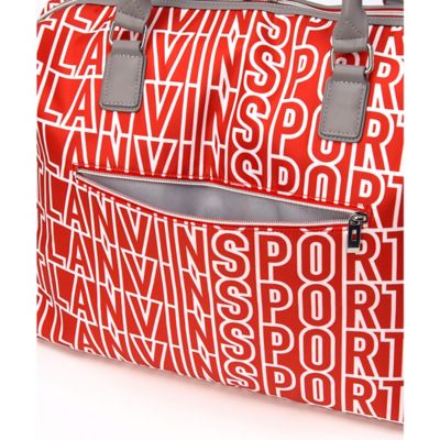 【25周年】 総柄ロゴボストンバッグ LANVIN ランバン シューズ収納袋付 ランバン スポール LANVIN SPORT ロゴデザインボストン
