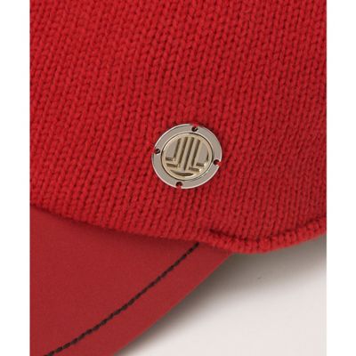 ランバンスポール　フード付きニット　レッド ランバン スポール LANVIN SPORT ツバ付きニットキャップ