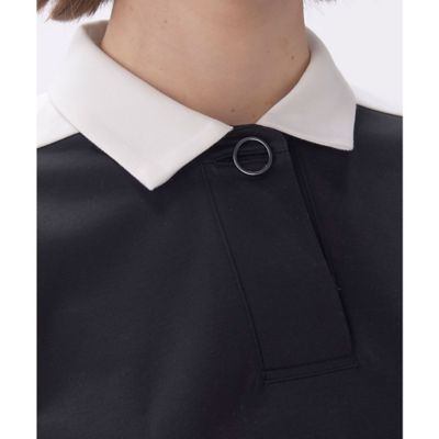 LANVIN ブロッキング半袖シャツ 黒・白 ランバン スポール LANVIN SPORT ブロッキング半袖シャツ