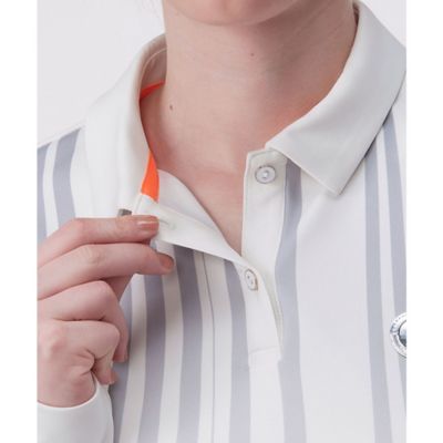 LANVIN SPORT ストライプ Vネック長袖シャツ ゴルフウェア ランバン スポール LANVIN SPORT ストライププリント長袖