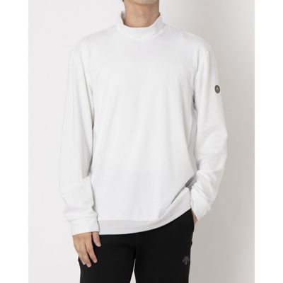 Stone ホワイト 長袖　パッチ付き ランバン スポール LANVIN SPORT テキスタイルMIXモック