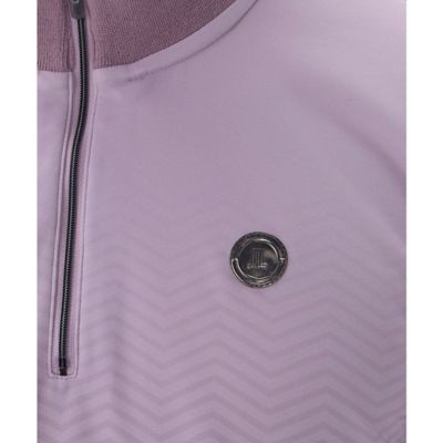 ランバンスポール モックネック ストレッチ ハーフジップ 総柄 紫 大きいサイズ ランバン スポール LANVIN SPORT グラデーションプリント