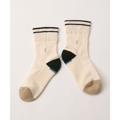 ＜LANVIN SPORT＞ランバン　スポール　ＬＡＮＶＩＮ　ＳＰＯＲＴ　ロゴジャカード折り返しミドル丈ソックス【返品不可商品】（ＶＧ５ＦＳＯ２４Ｌ）