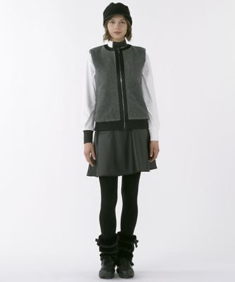 ランバンスポール　エコファーベスト黒 ランバン スポール LANVIN SPORT フェイクファーアウター