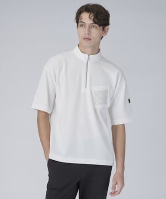 LANVIN SPORT ランバンスポール ボリュームスリーブ半袖シャツ グレー 総柄半袖シャツ【Sunscreen NIR／吸汗速乾