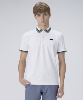 ＜LANVIN SPORT＞衿袖インターシャ半袖シャツ【接触冷感／ストレッチ／ＵＶ】（ＶＧ５ＳＨＳ３２Ｍ）