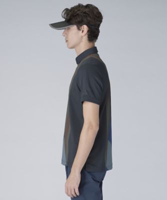 総柄プリント半袖ポロシャツ【Sunscreen NIR／吸汗速乾