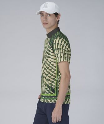 【chocolate 】　ミントグリーン　プリント柄 ポロシャツ 半袖 総柄プリント半袖ポロシャツ【吸汗速乾／高通気】（VG5SHS71M