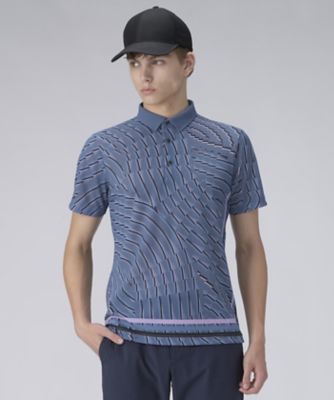 ランバン スポール 半袖 ポロシャツ 44 (2XL) 総柄 吸汗速乾 ゴルフ 総柄プリント半袖ポロシャツ【吸汗速乾／高通気】（VG5SHS71M