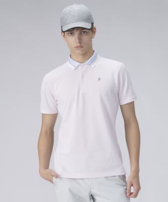 衿プリント柄半袖ポロシャツ【Sunscreen NIR