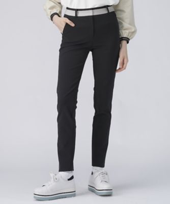 LANVIN SPORT ストレッチ綿 黒パンツ レディース ランバン スポール LANVIN SPORT スキニータイプロング