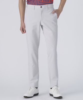 LANVIN SPORT ゴルフ　ホワイト　パンツ　大きいサイズ 8分丈テーパードパンツ【ストレッチ／UV／接触冷感