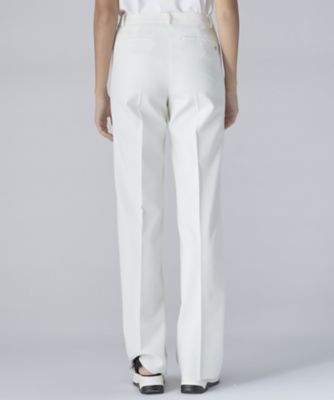 LANVIN SPORT ゴルフ　ホワイト　パンツ　大きいサイズ 8分丈テーパードパンツ【ストレッチ／UV／接触冷感