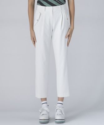 【LANVIN SPORT】ドット織柄パンツ　白　ゴルフウエア　ベルト付き　36 LANVIN SPORT】ドット織柄パンツ 白 ゴルフウエア ベルト付き 36