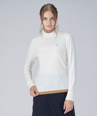 ＜LANVIN SPORT＞起毛ベア天竺ハイネック長袖シャツ【保温／ストレッチ】（ＶＧ５ＳＬＳ１１Ｌ）