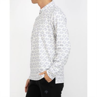 ロゴモチーフ総柄長袖シャツ【蓄熱保温／吸汗速乾／UV