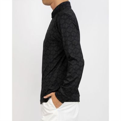 ロゴモチーフ総柄長袖シャツ【蓄熱保温／吸汗速乾／UV