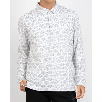 ロゴモチーフ総柄長袖シャツ【蓄熱保温／吸汗速乾／UV