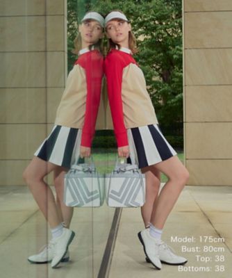 ボーダーデザインAラインスカート（総丈43cm