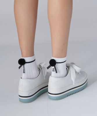 ボンボン付きレギュラー丈ソックス【抗菌防臭】【返品不可商品