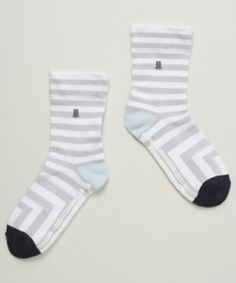 ＜LANVIN SPORT＞折り返しボーダーソックス【抗菌防臭】【返品不可商品】（ＶＧ５ＳＳＯ２２Ｌ）