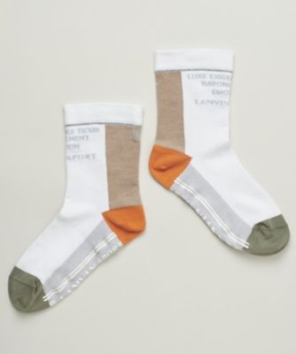 カラーブロックレギュラー丈ソックス【抗菌防臭】【返品不可商品