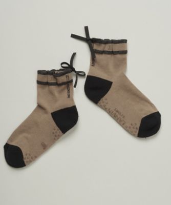 ランバン　スポール　ＬＡＮＶＩＮ　ＳＰＯＲＴ　グログランリボン付きレギュラー丈ソックス【足底パイル／滑り止め】【交換・返品不可】（ＶＧ５ＳＳ