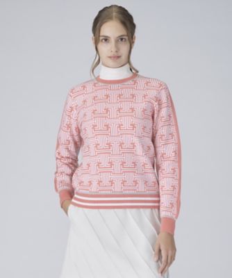 ランバンスポール　フード付きニット　レッド LANVIN SPORT ニットパーカー【アウトレット】 -デサントストア