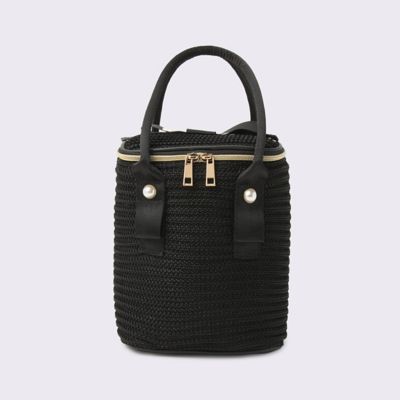 ランバンスポール保冷カートバッグ　 黒い編み込みトートバッグ　かごバッグ ランバン スポール LANVIN SPORT 保冷カートバッグ