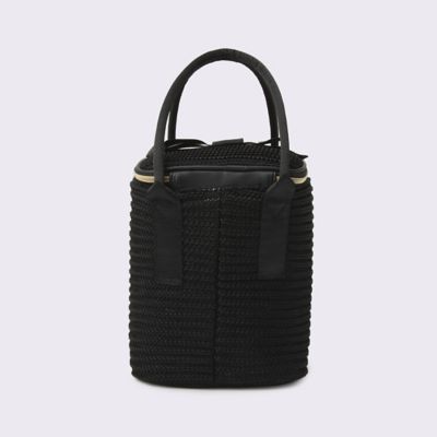 ランバンスポール保冷カートバッグ　 黒い編み込みトートバッグ　かごバッグ ランバン スポール LANVIN SPORT 保冷カートバッグ