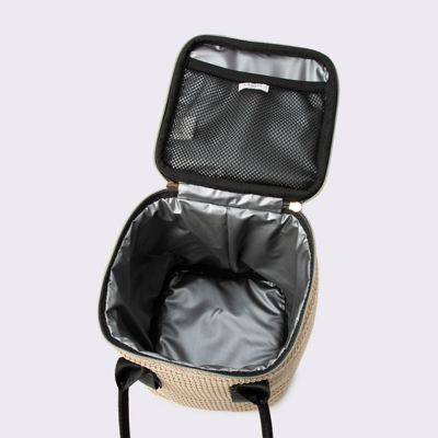 ランバンスポール保冷カートバッグ　 黒い編み込みトートバッグ　かごバッグ ランバン スポール LANVIN SPORT 保冷カートバッグ