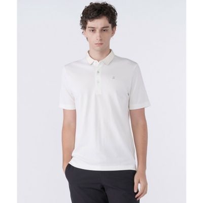 ＜LANVIN SPORT＞ランバン　スポール　ＬＡＮＶＩＮ　ＳＰＯＲＴ　グログランテープ衿ワンポイント半袖シャツ【吸汗　ＵＶ】（ＶＧ６ＳＨＳ０２Ｍ）